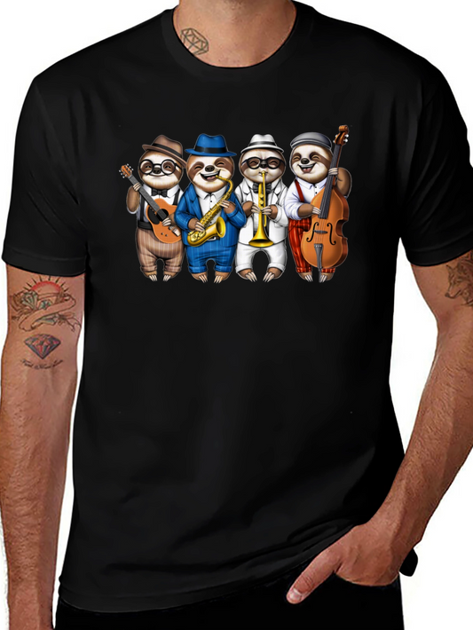 Sloth Jazz Band Black T-Shirt