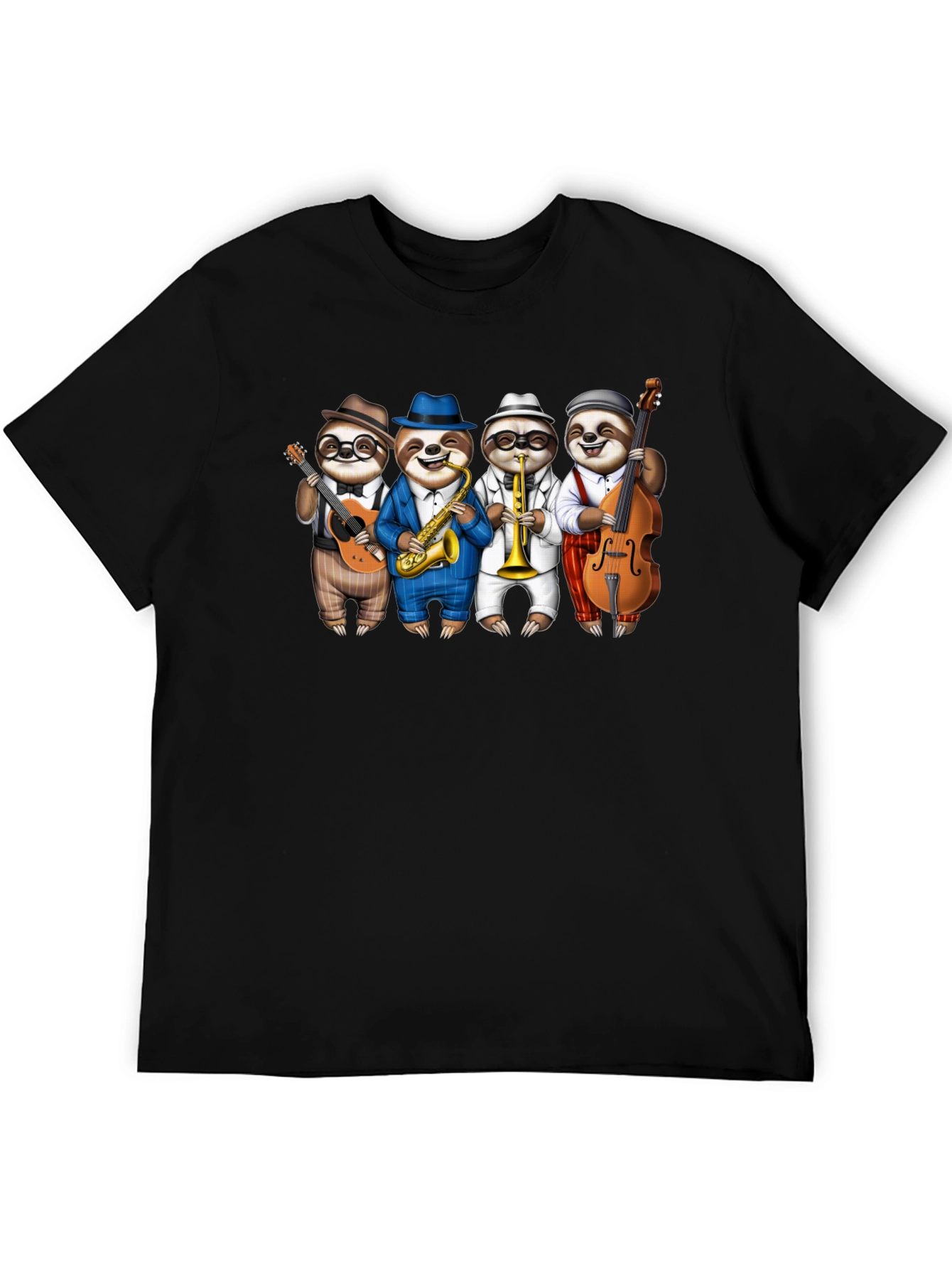 Sloth Jazz Band Black T-Shirt