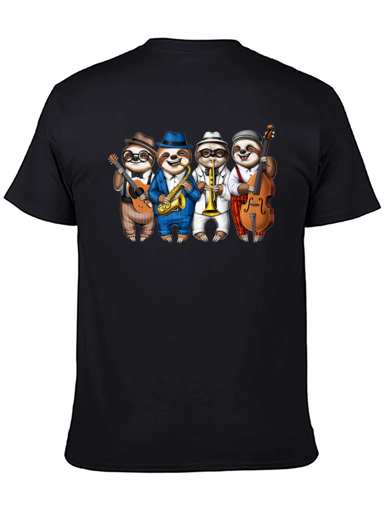 Sloth Jazz Band Black T-Shirt