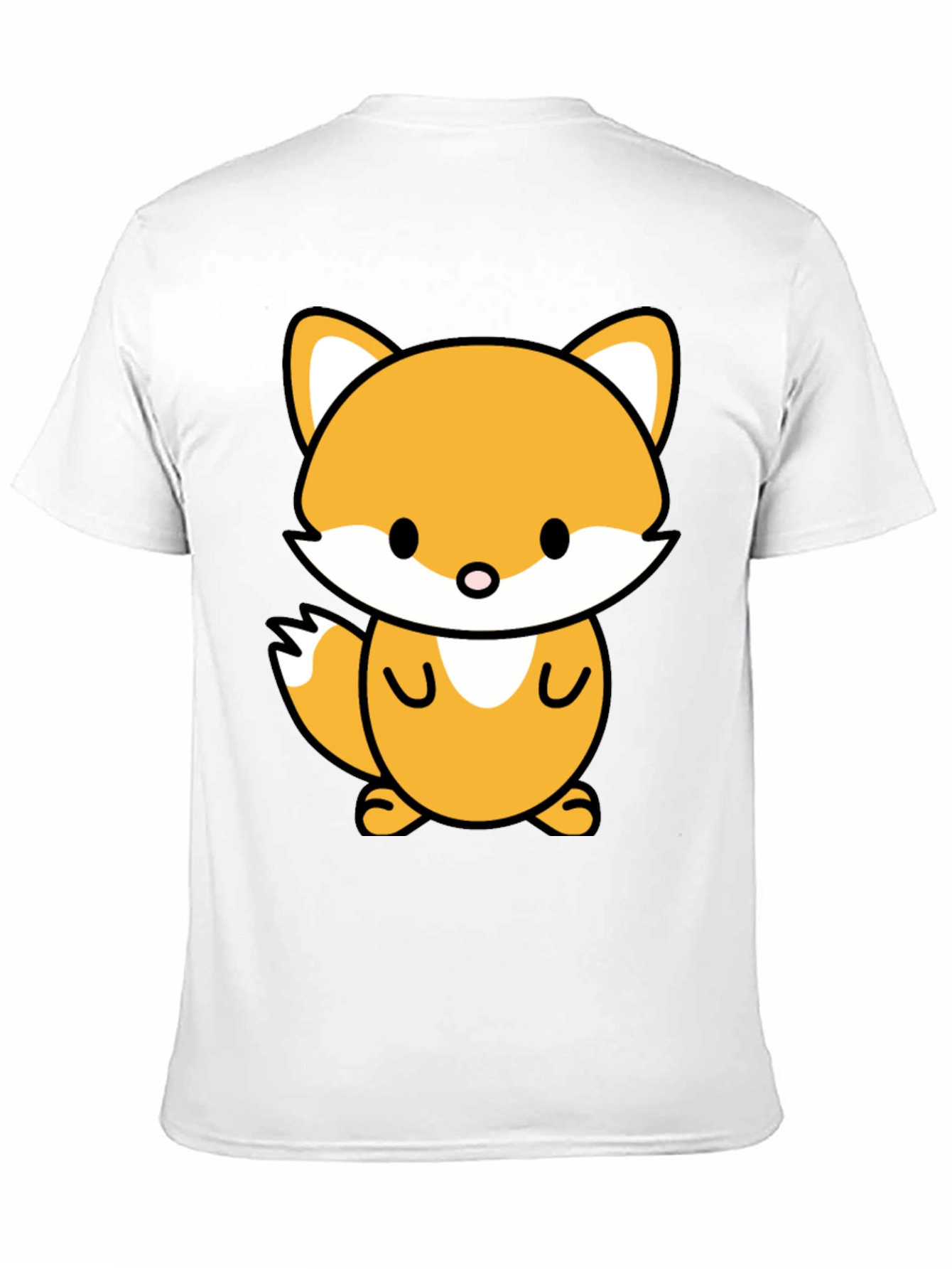 Cute Cartoon Fox Graphic Tee - Stylish Black T-Shirt