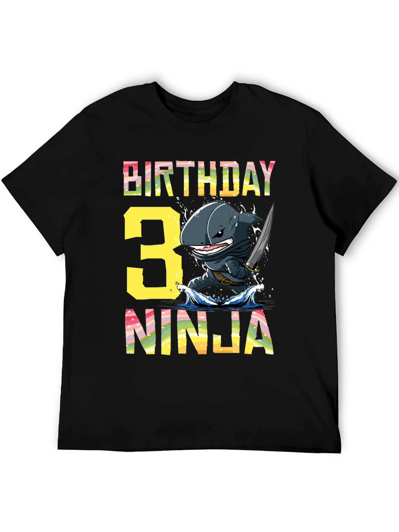 Birthday Ninja Shark T-Shirt - Kids 3rd Birthday!