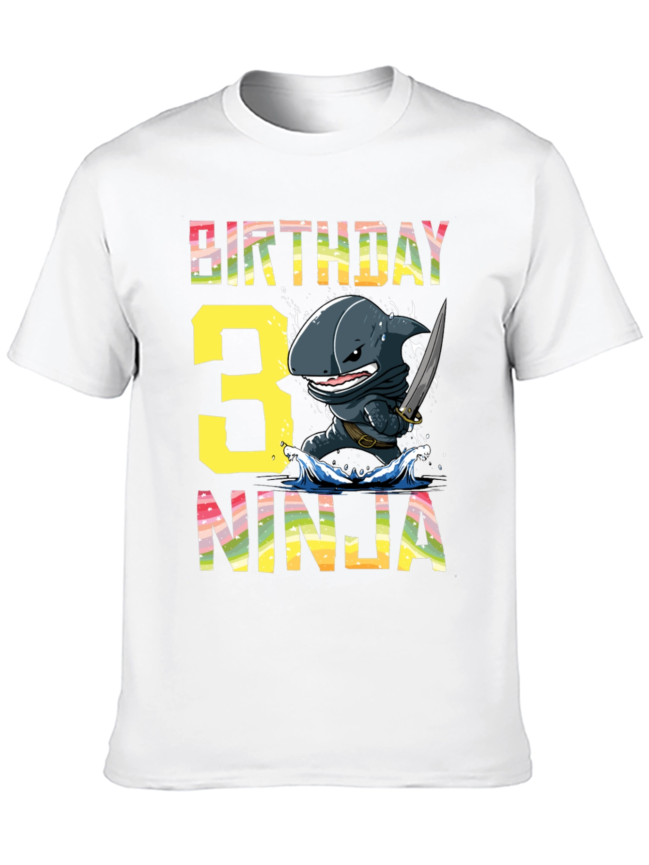 Birthday Ninja Shark T-Shirt - Kids 3rd Birthday!