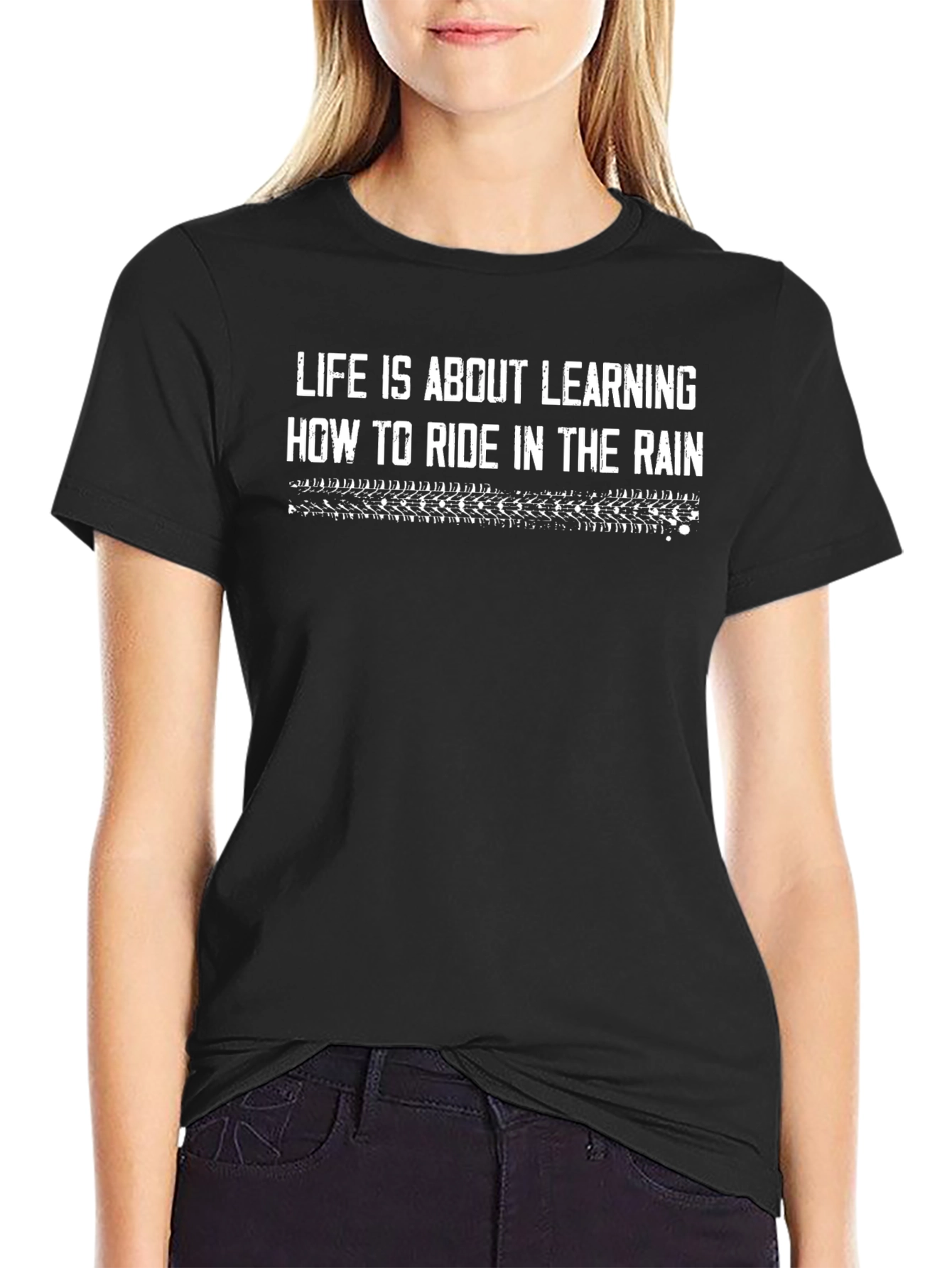Lifes Ride in the Rain Black Graphic Tee