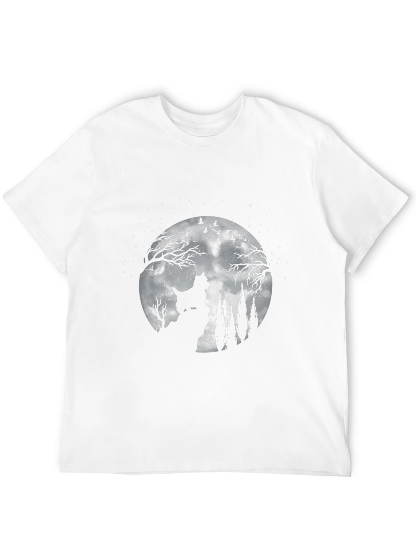 Dog Moon T-Shirt - Black Cotton Graphic Tee