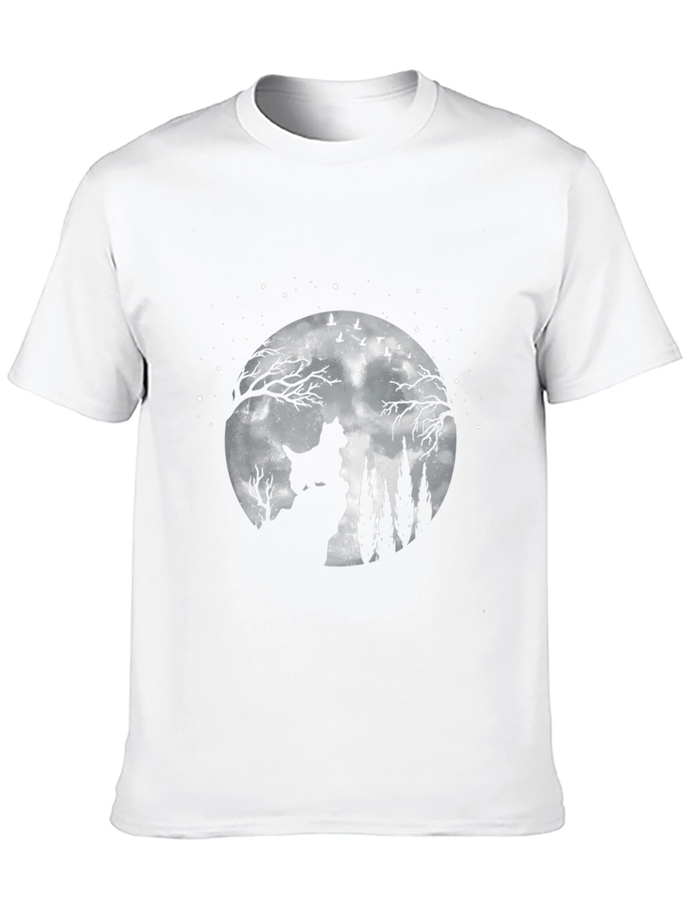 Dog Moon T-Shirt - Black Cotton Graphic Tee