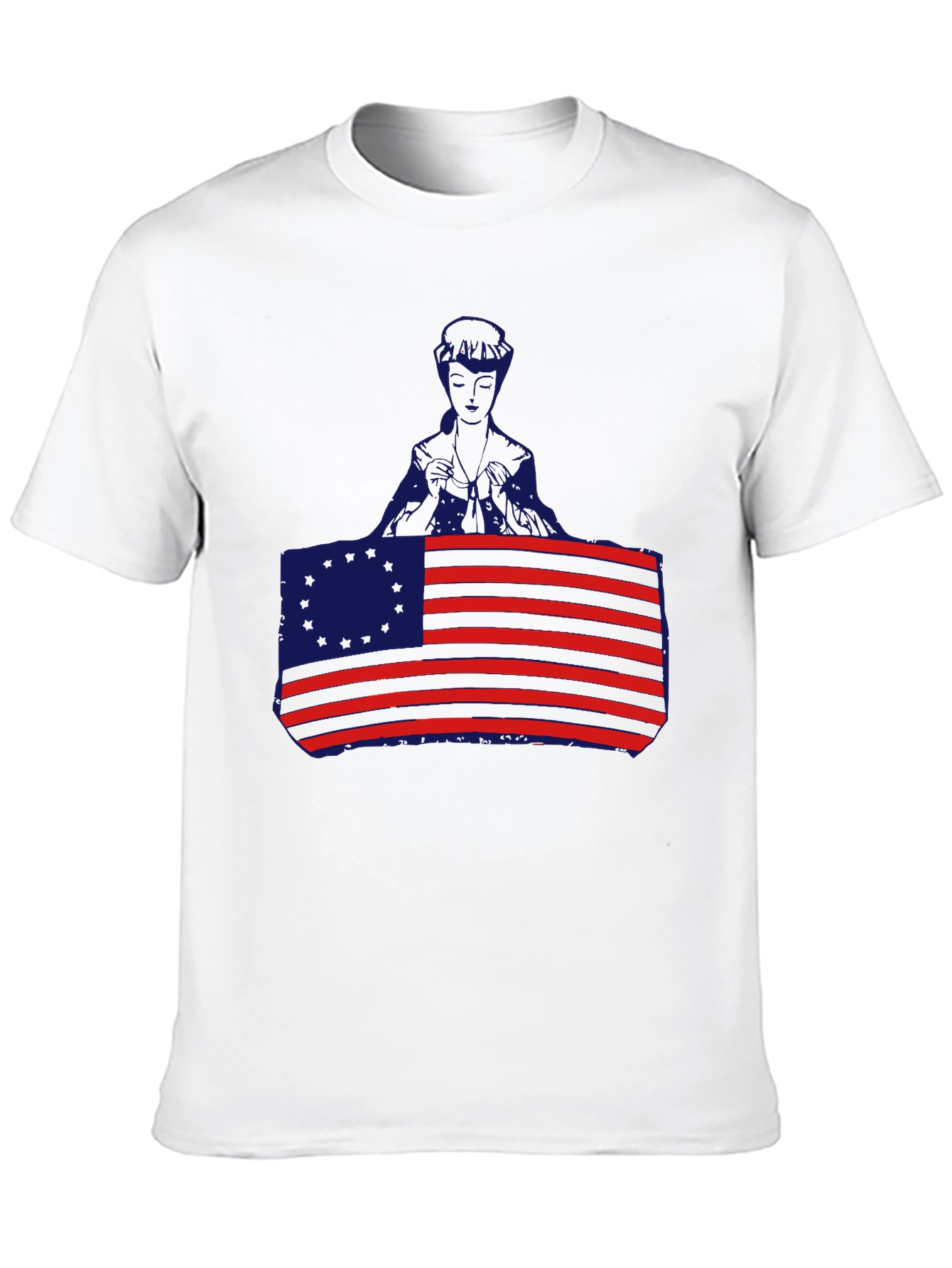 Patriotic American Flag & Figure Black T-Shirt