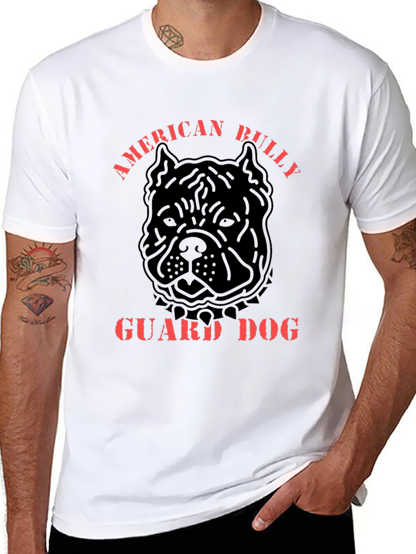 American Bully Guard Dog Black Graphic T-Shirt