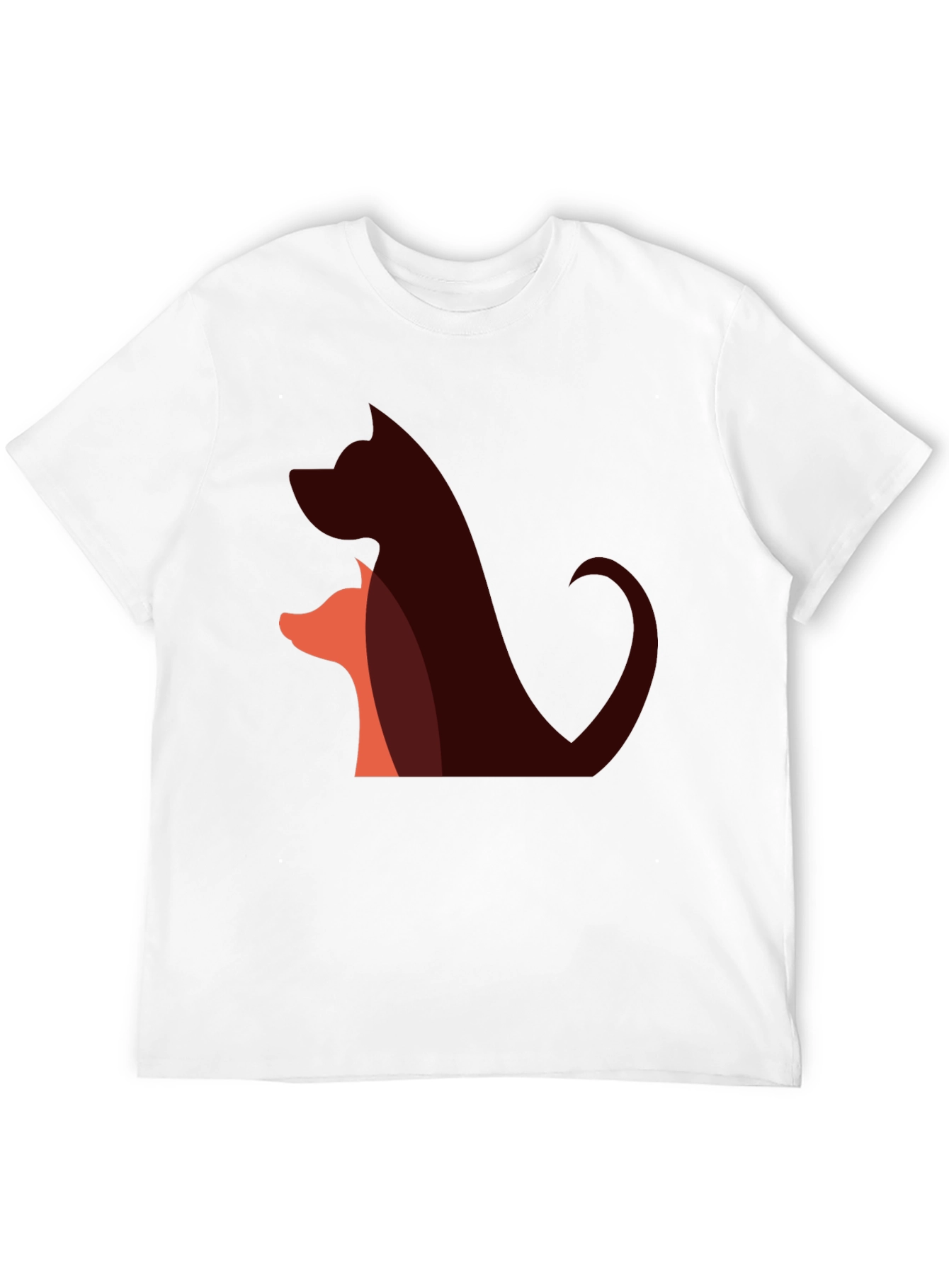 Abstract Dog & Fox T-Shirt - Black