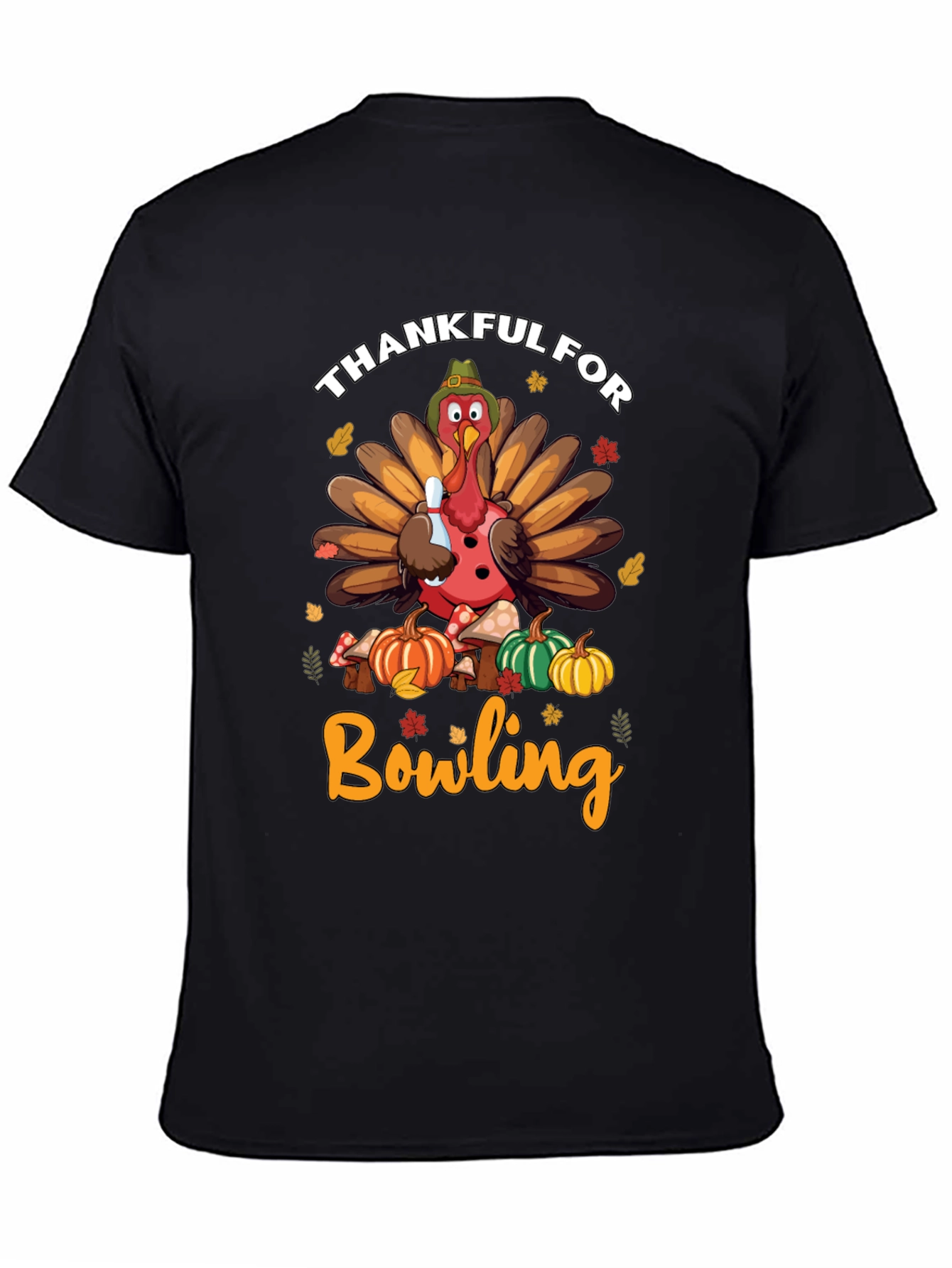 Thankful for Bowling Turkey Thanksgiving T-Shirt