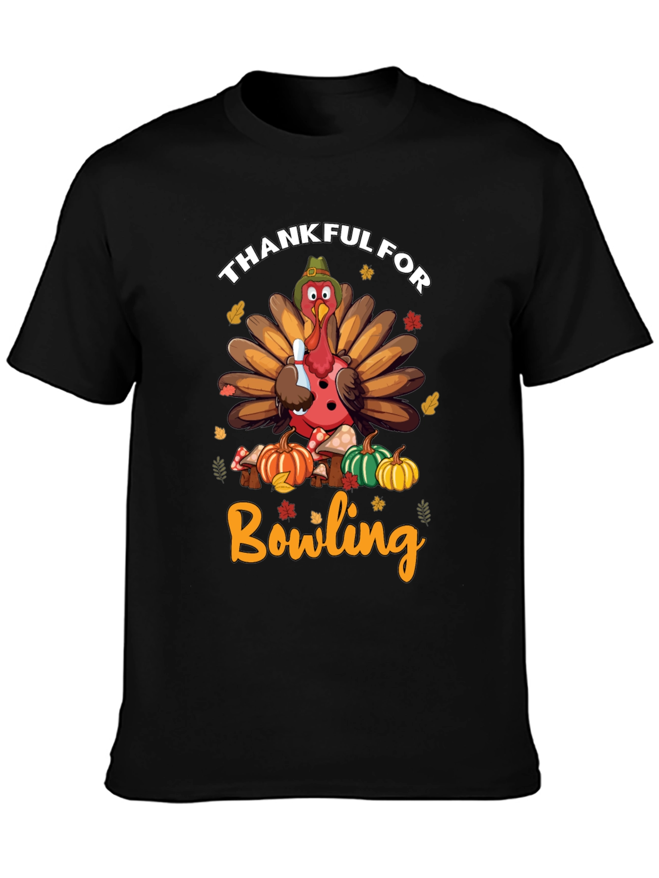 Thankful for Bowling Turkey Thanksgiving T-Shirt