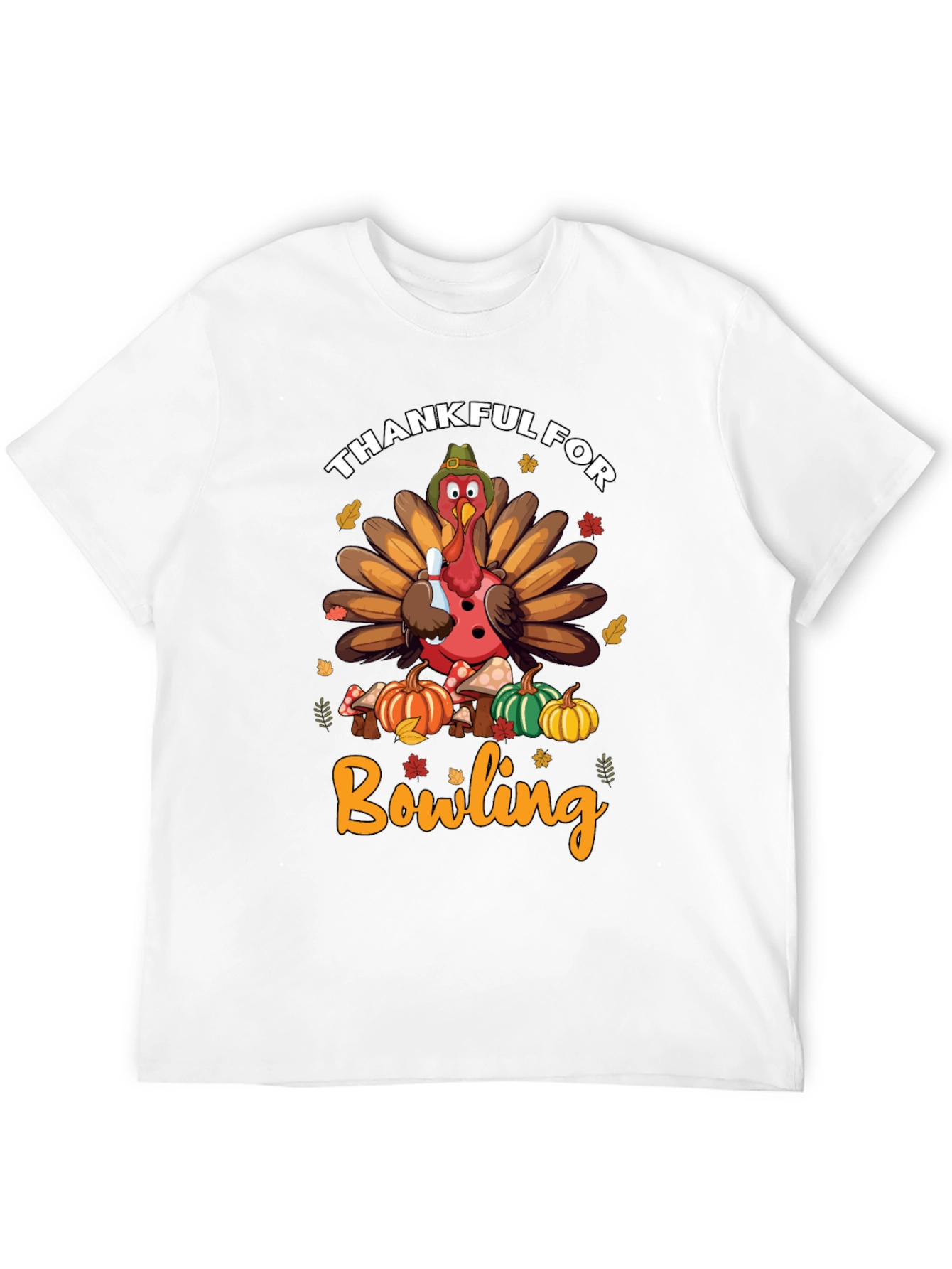 Thankful for Bowling Turkey Thanksgiving T-Shirt