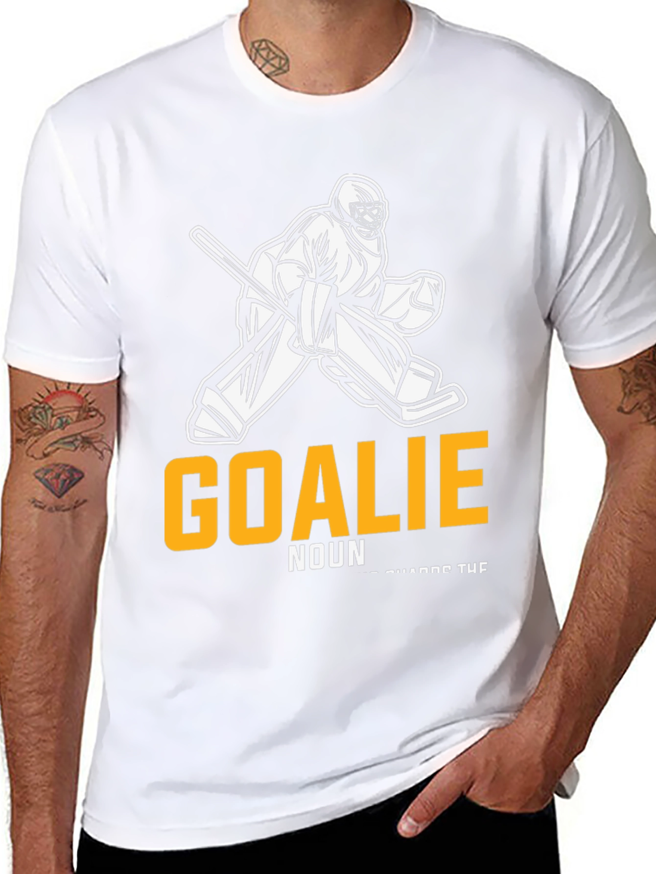 Hockey Goalie T-Shirt - Guards The Net Design