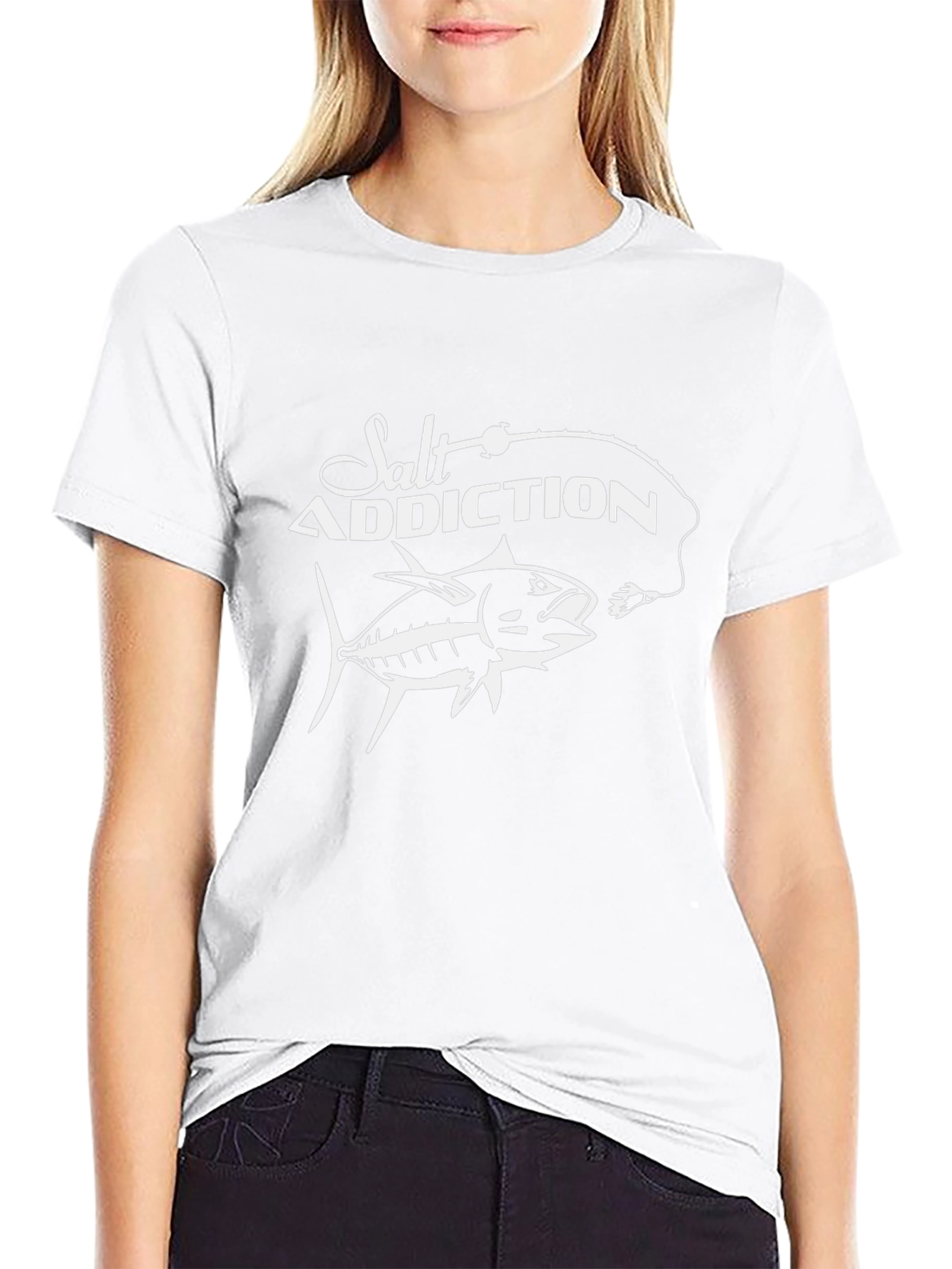 Salt Addiction Black T-Shirt Fishing Angler Graphic Tee