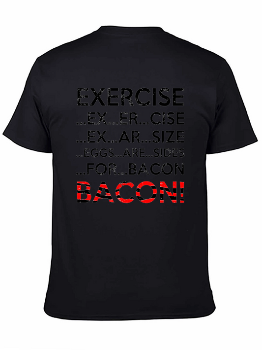 Bacon Exercise T-Shirt Funny Gym Tee