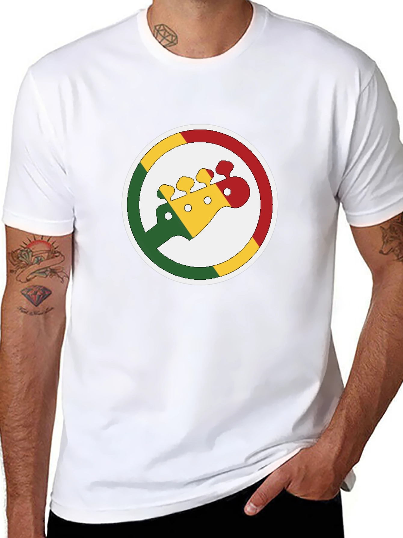 Rasta Guitar T-Shirt - Reggae Music Style