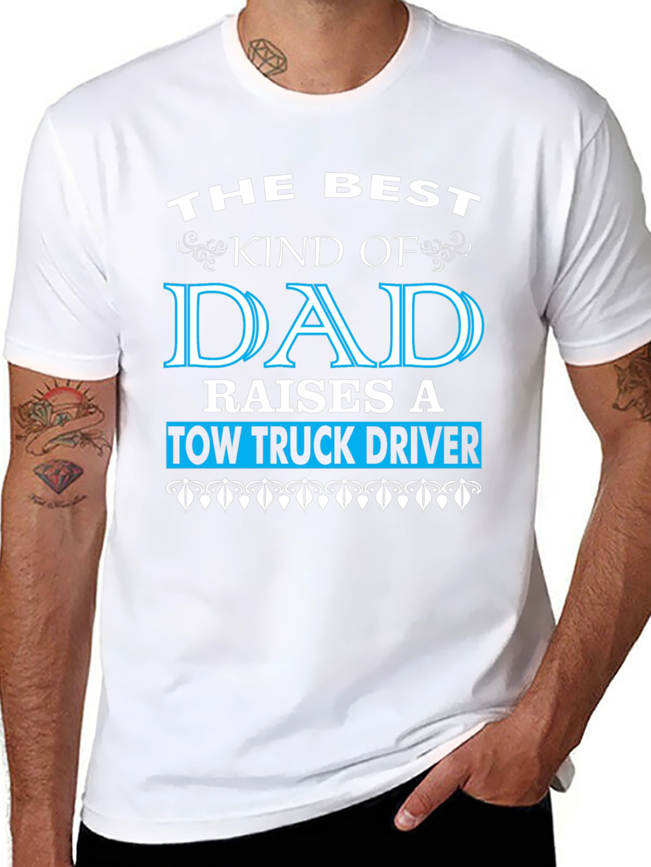 Best Dad Raises Tow Truck Driver T-Shirt