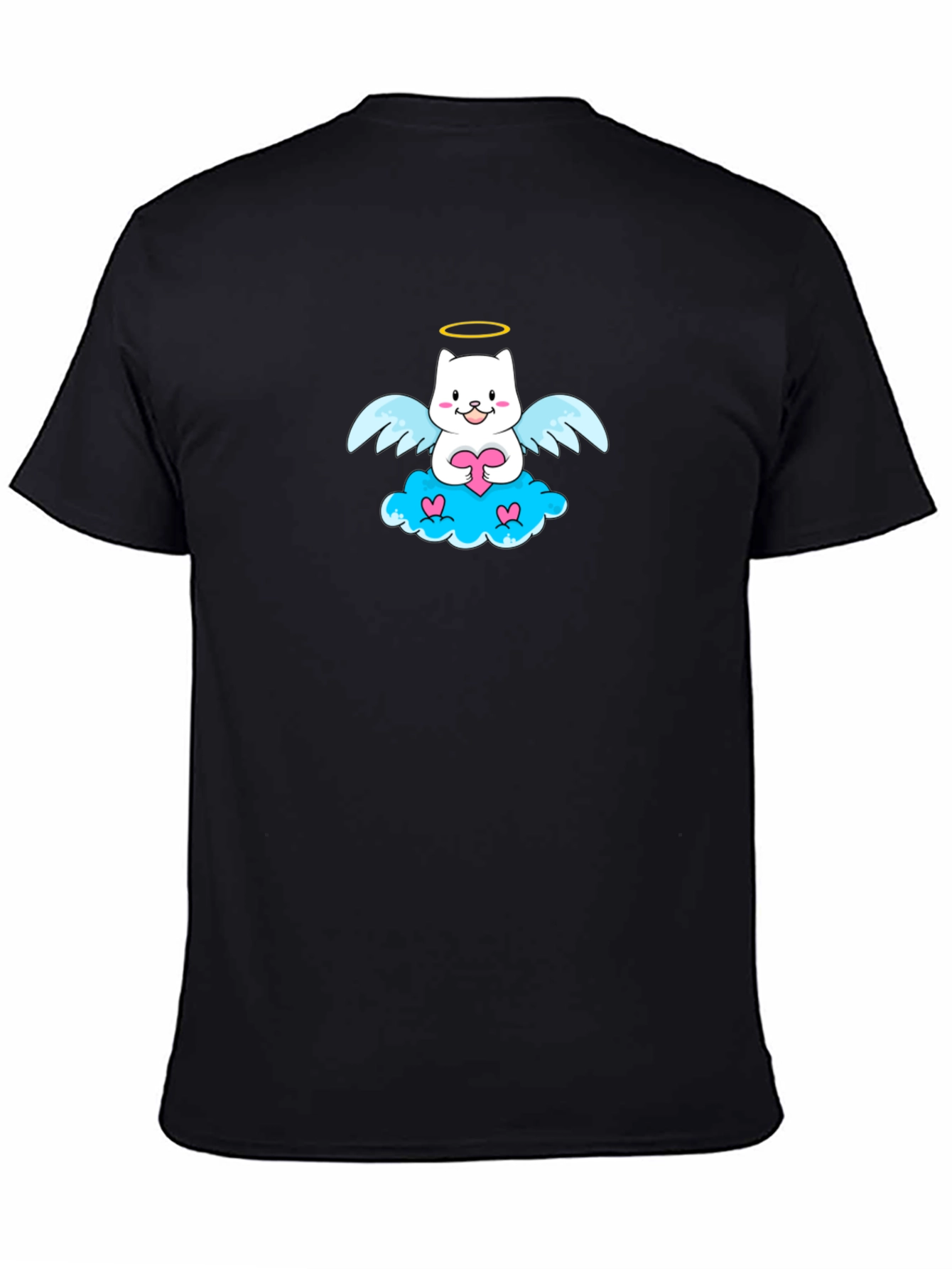 Angel Cat Graphic T-Shirt - Cute and Comfy