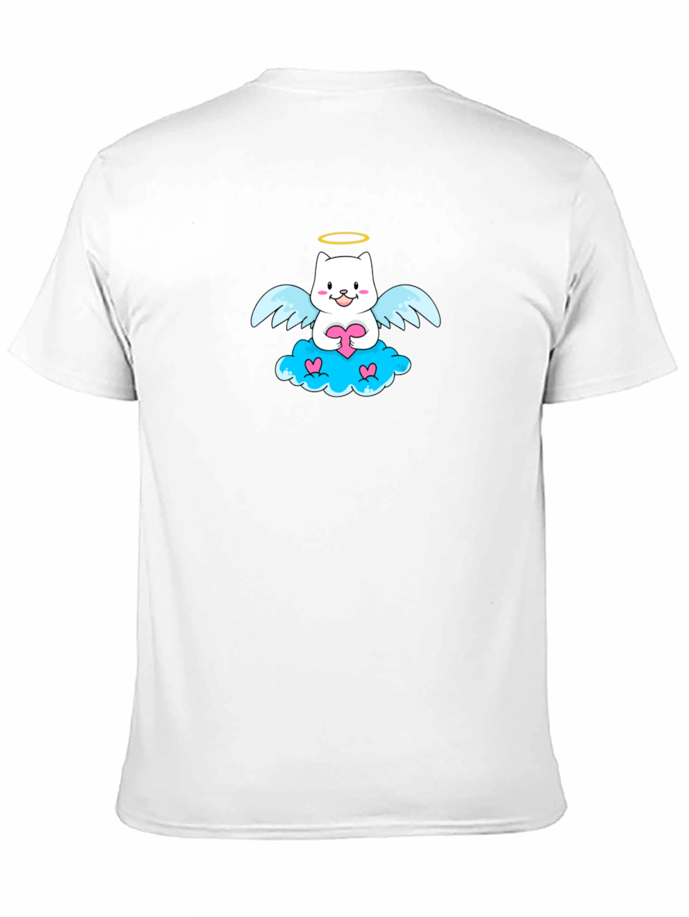 Angel Cat Graphic T-Shirt - Cute and Comfy