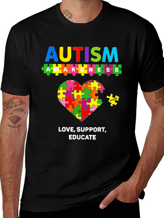 Autism Awareness Puzzle Piece Graphic T-Shirt