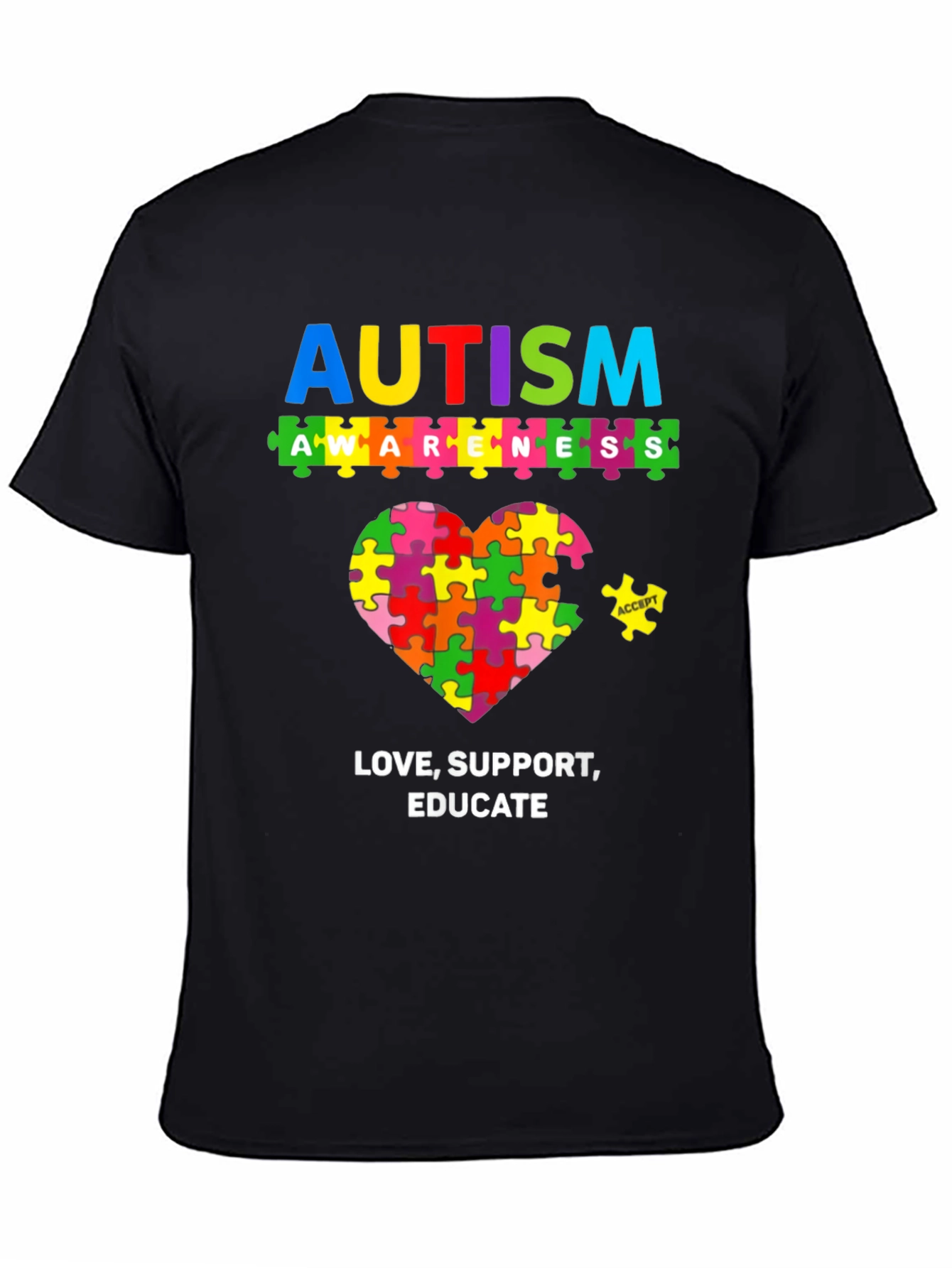 Autism Awareness Puzzle Piece Graphic T-Shirt