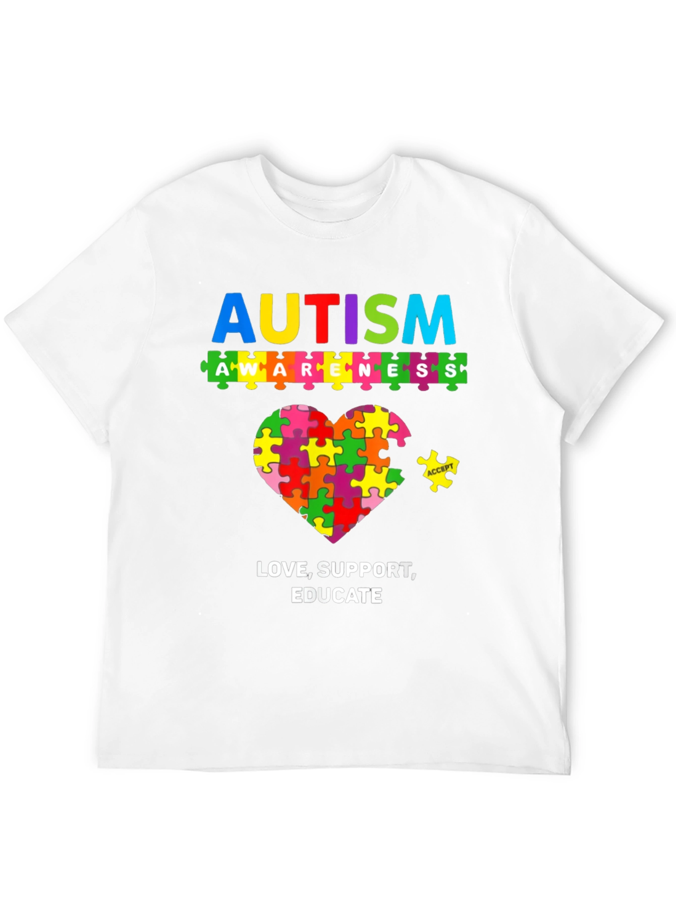 Autism Awareness Puzzle Piece Graphic T-Shirt