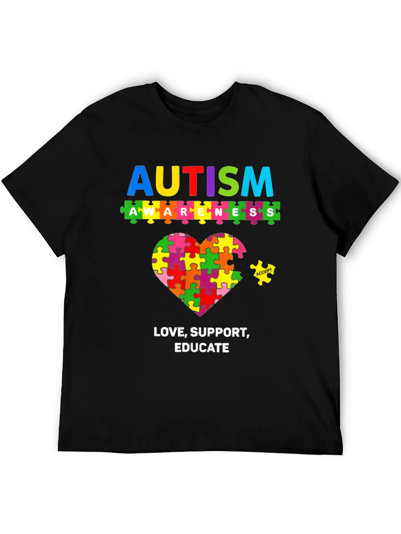 Autism Awareness Puzzle Piece Graphic T-Shirt