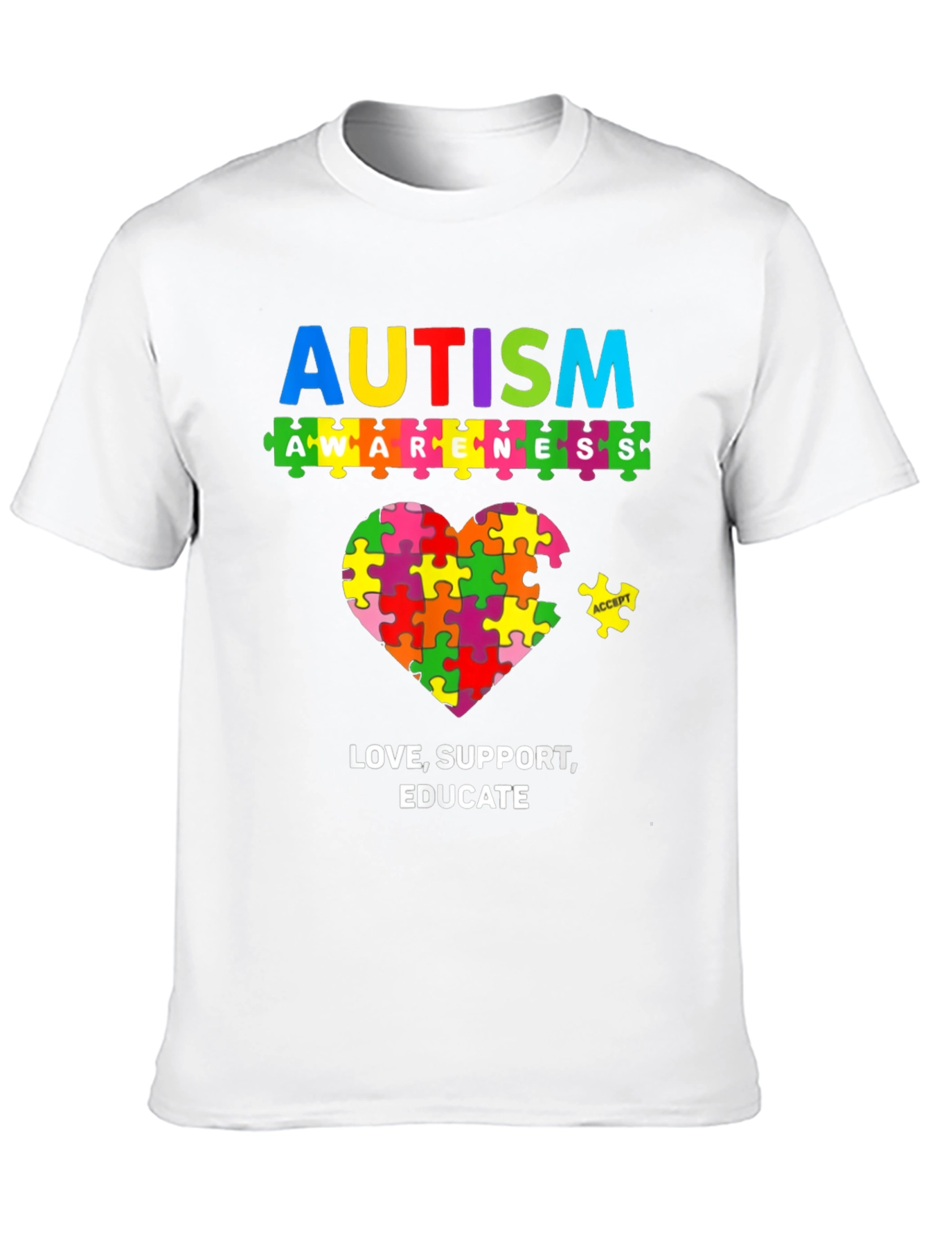 Autism Awareness Puzzle Piece Graphic T-Shirt