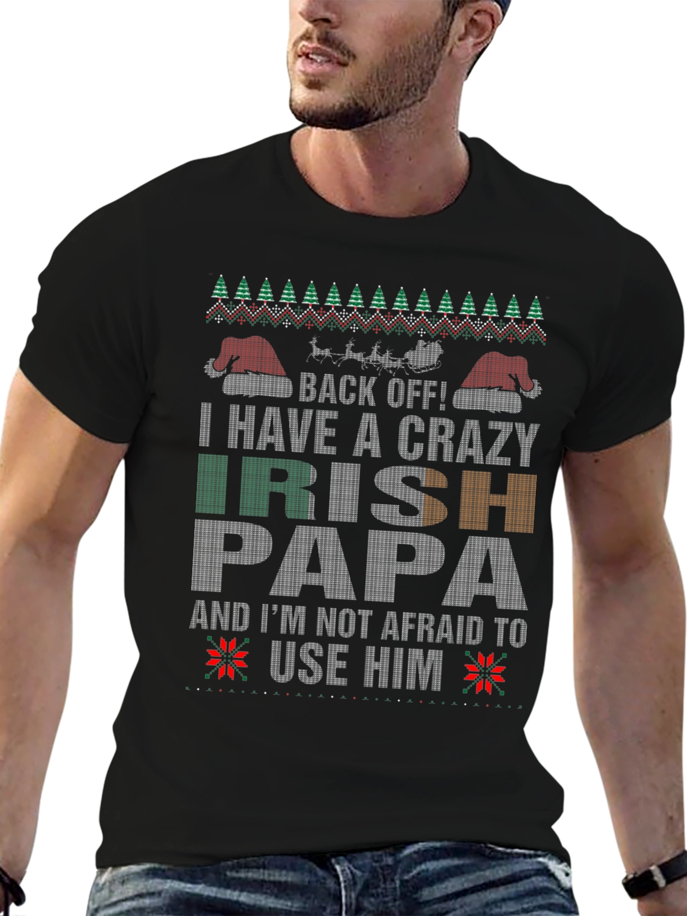 Crazy Irish Papa Christmas T-Shirt