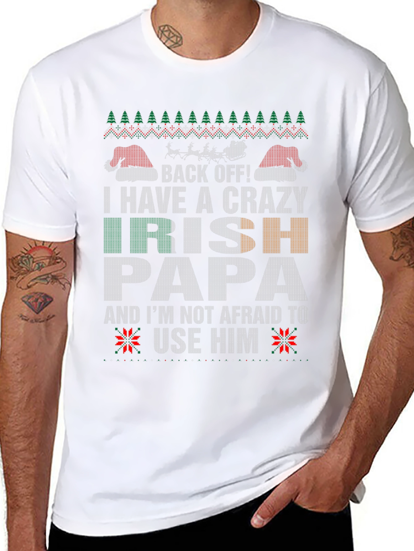 Crazy Irish Papa Christmas T-Shirt