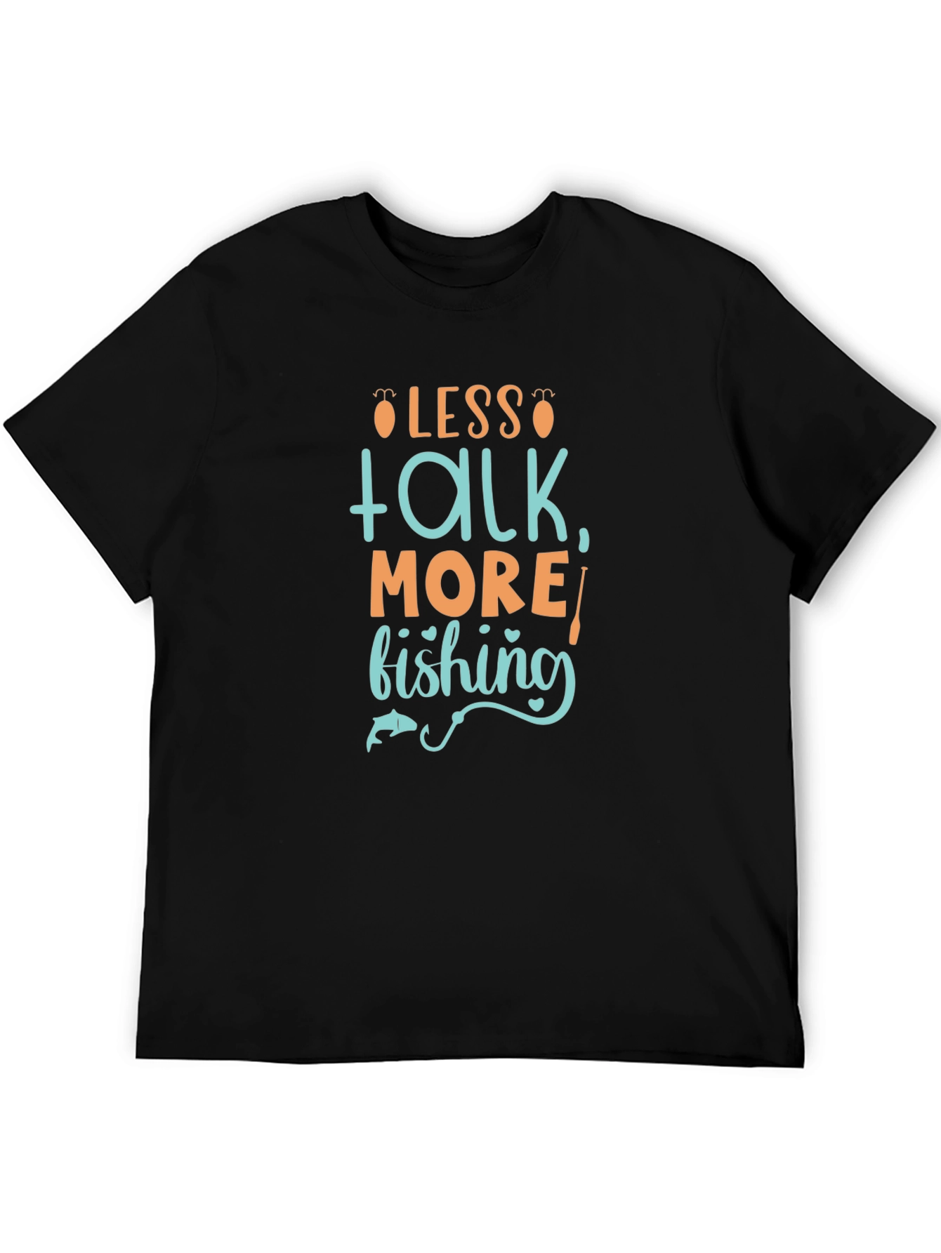 Less Talk More Fishing Graphic Tee - Black