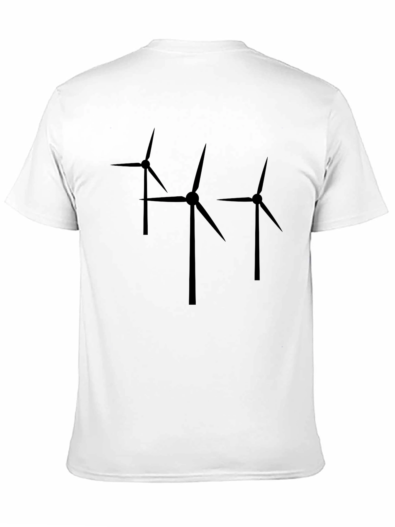 Wind Turbine Graphic Tee - Modern Black T-Shirt