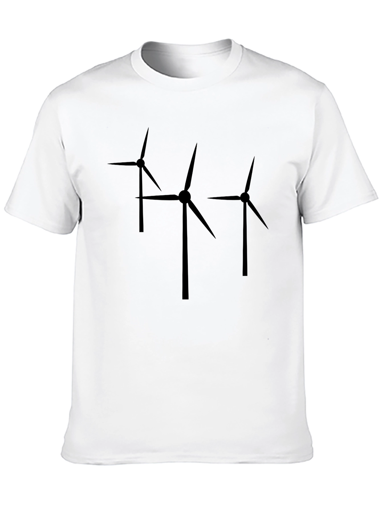 Wind Turbine Graphic Tee - Modern Black T-Shirt