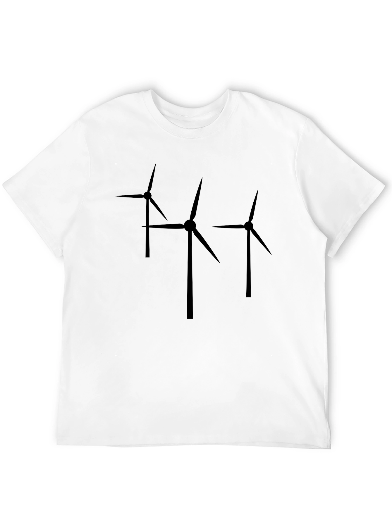 Wind Turbine Graphic Tee - Modern Black T-Shirt