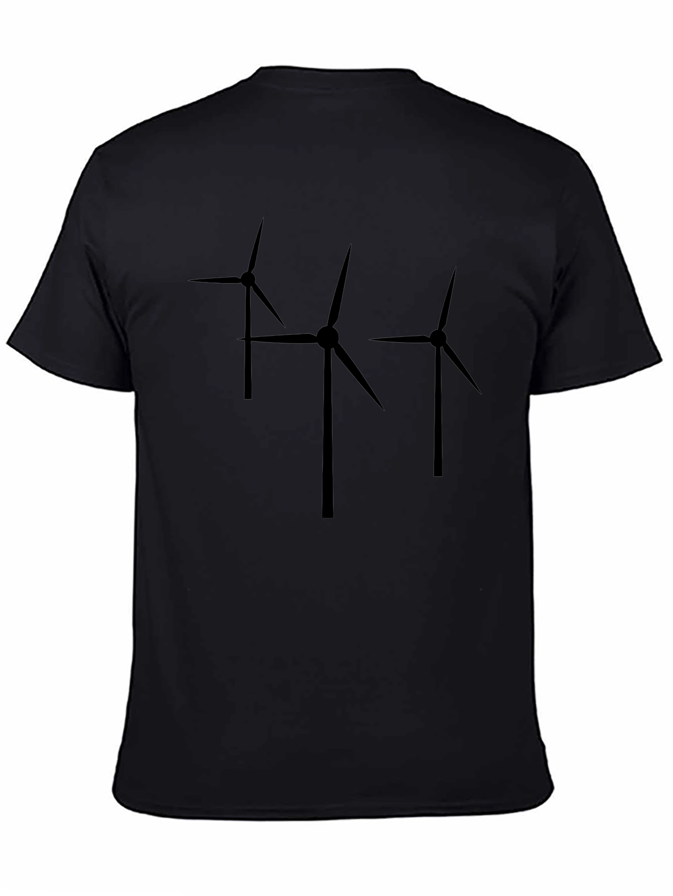 Wind Turbine Graphic Tee - Modern Black T-Shirt