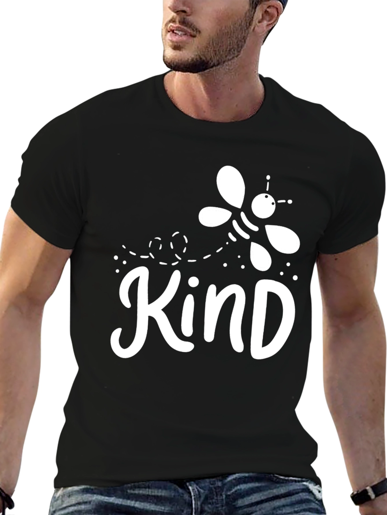 Be Kind Black Cotton Graphic Tee
