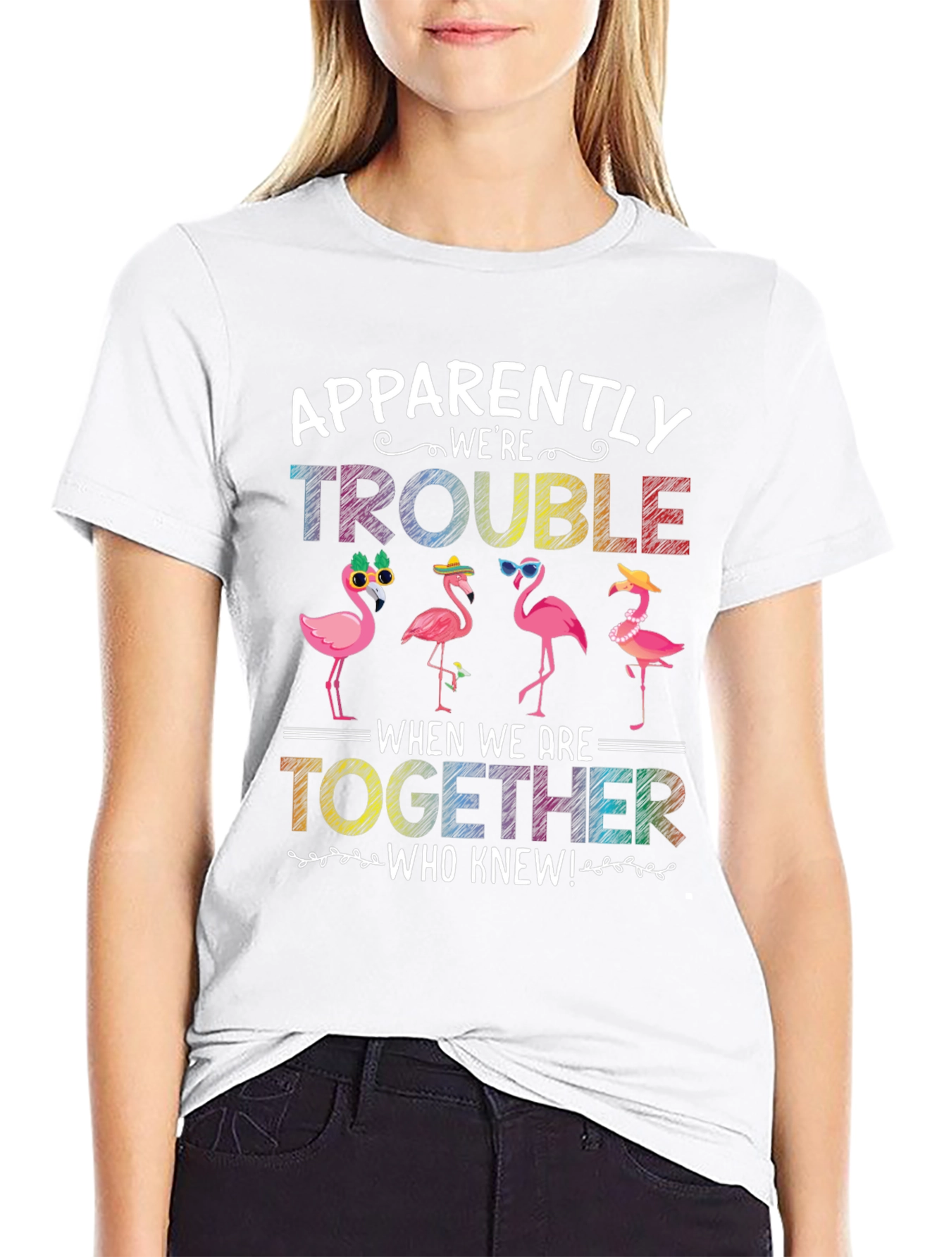 Flamingo Trouble Graphic T-Shirt