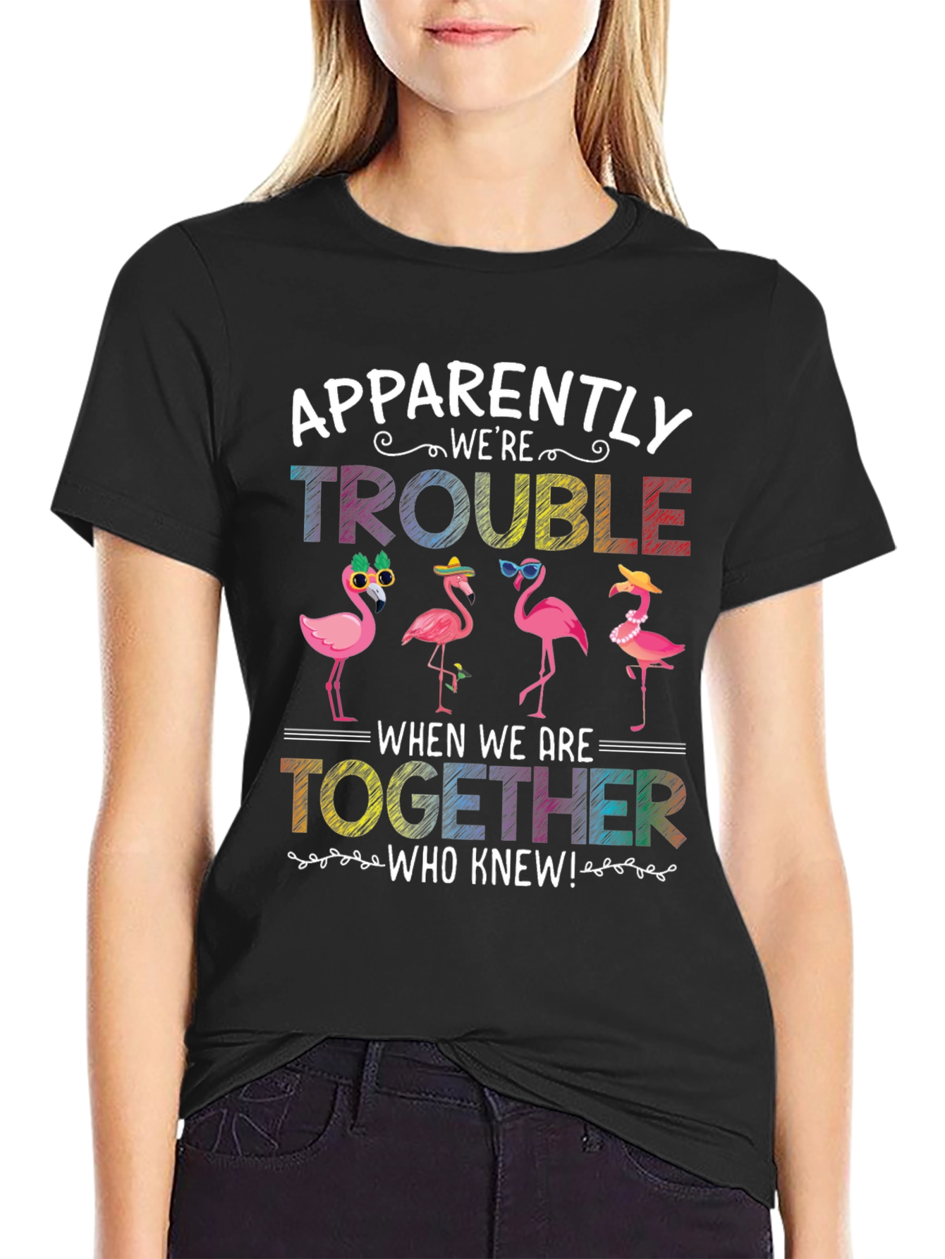 Flamingo Trouble Graphic T-Shirt