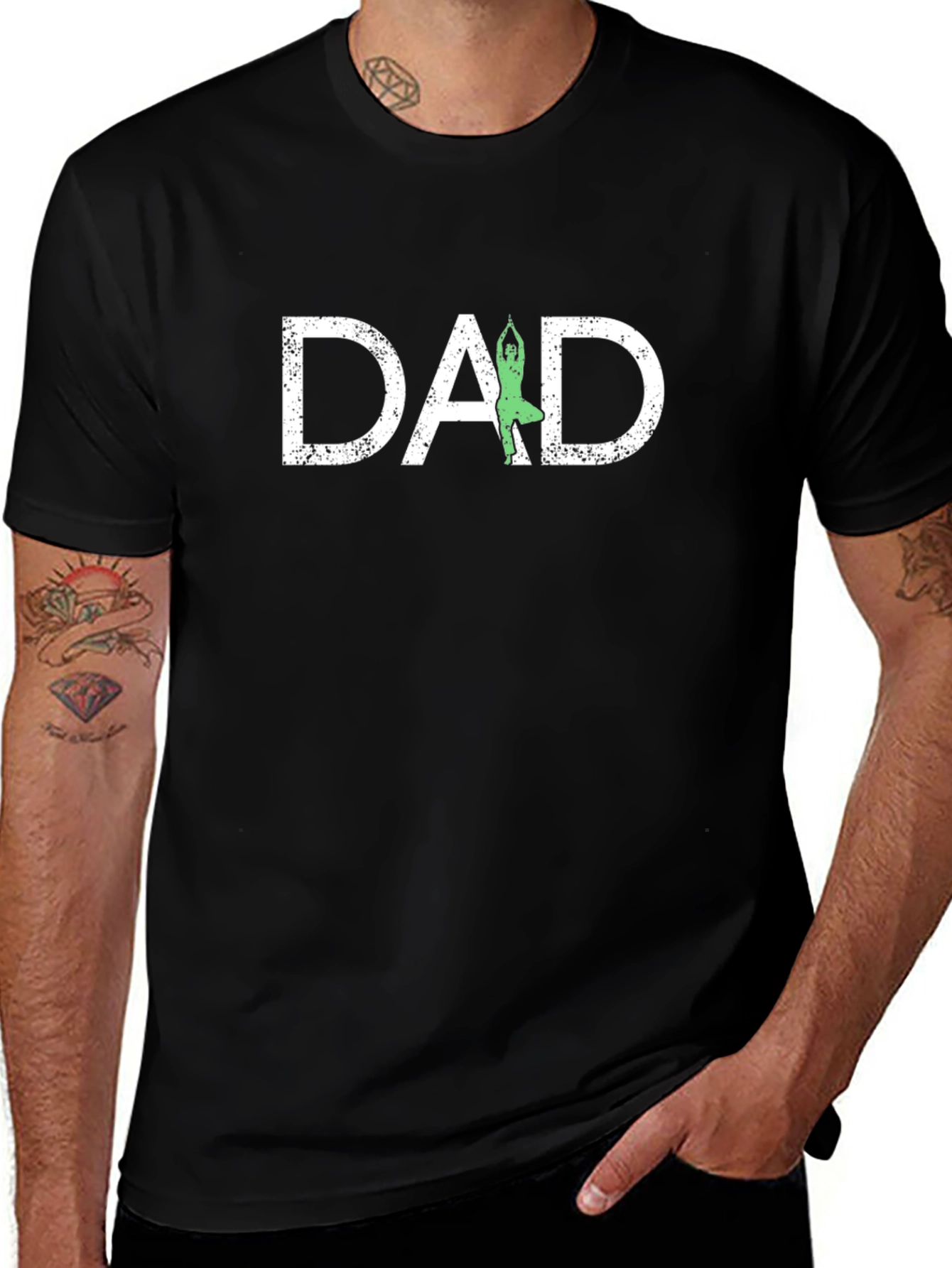 Dad Yoga Pose Graphic T-Shirt
