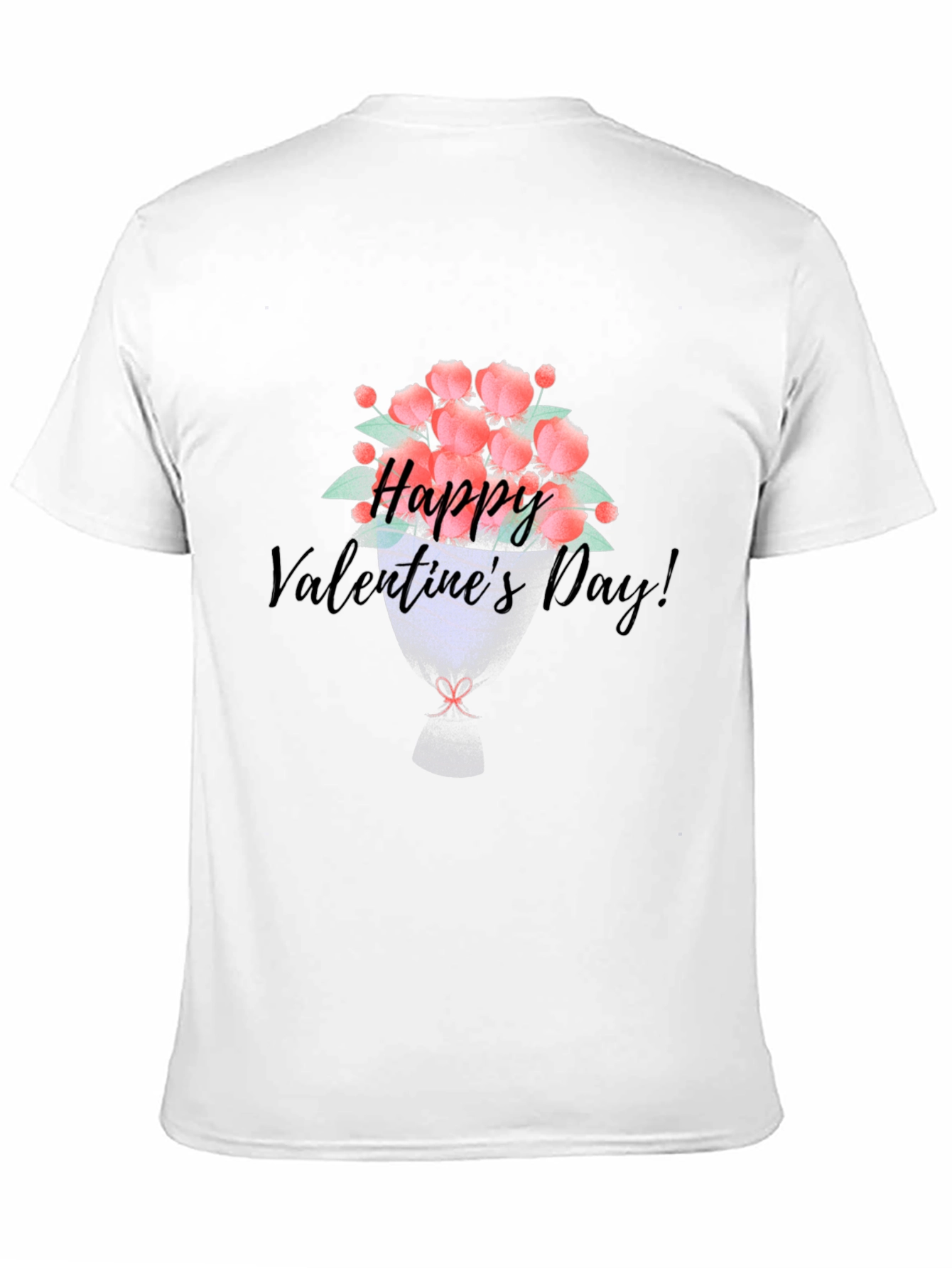 Happy Valentines Day Floral Bouquet Graphic Tee