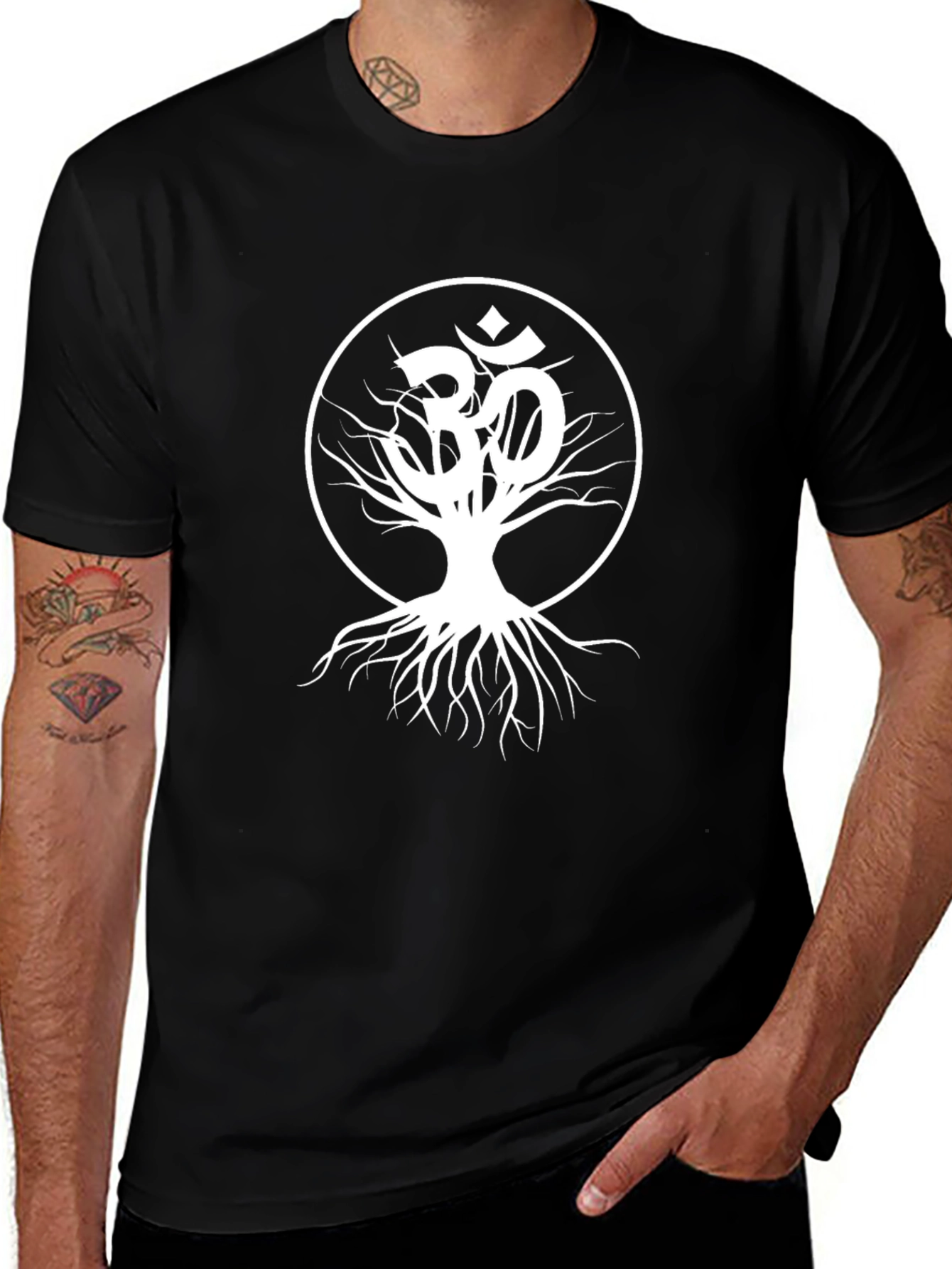 Om Tree of Life Graphic T-Shirt - Black