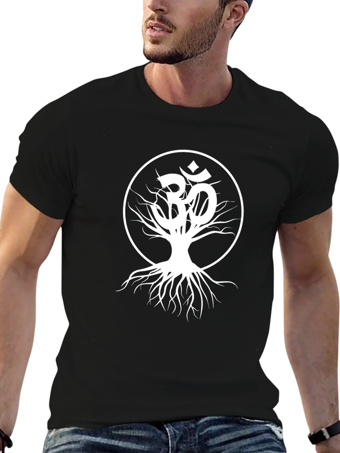 Om Tree of Life Graphic T-Shirt - Black