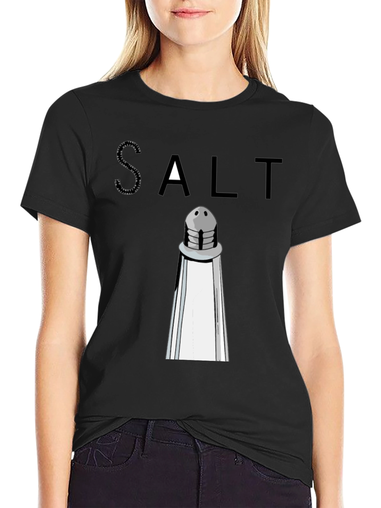 Salt Shaker Graphic Tee - Black Cotton T-Shirt