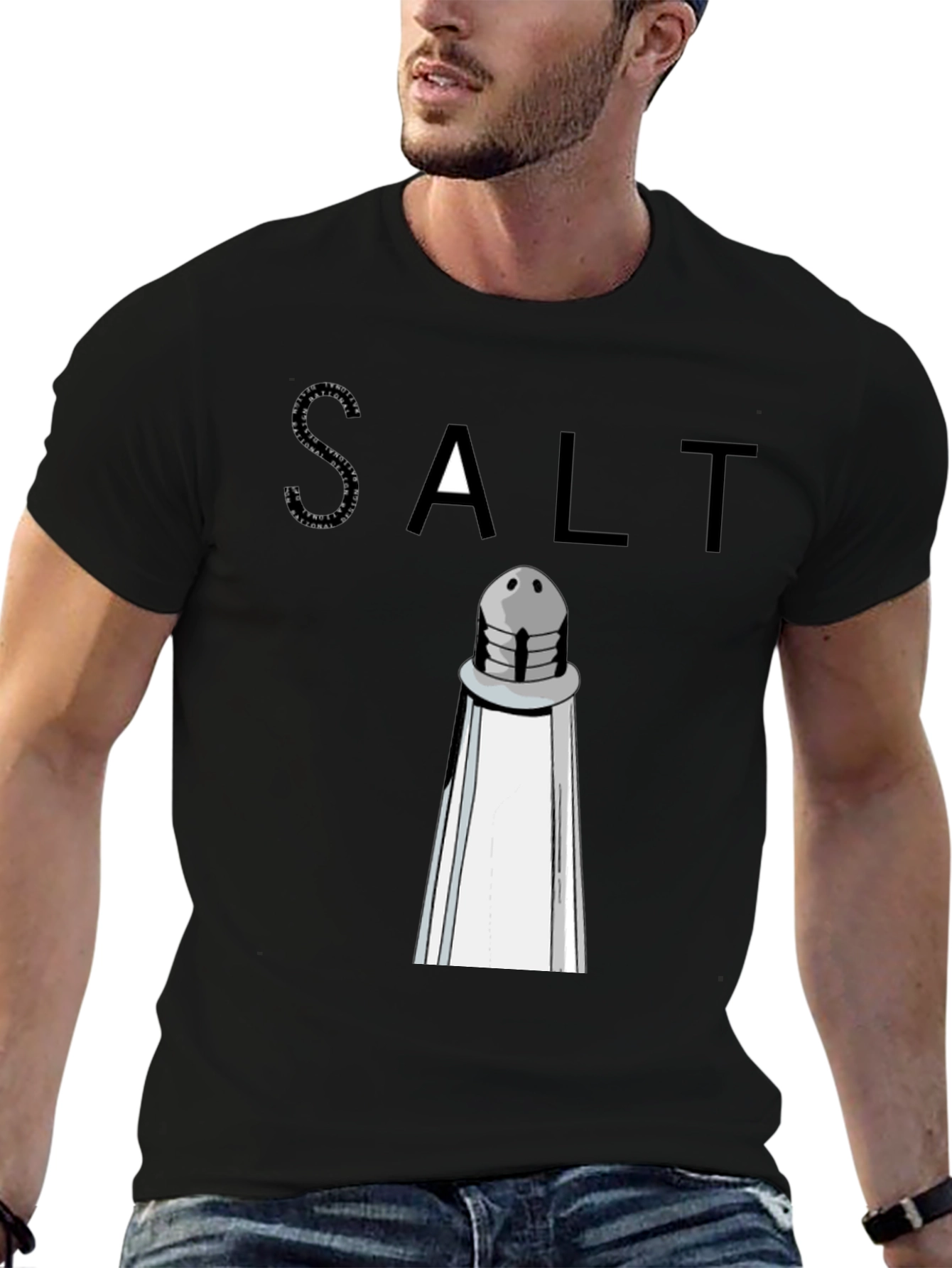 Salt Shaker Graphic Tee - Black Cotton T-Shirt