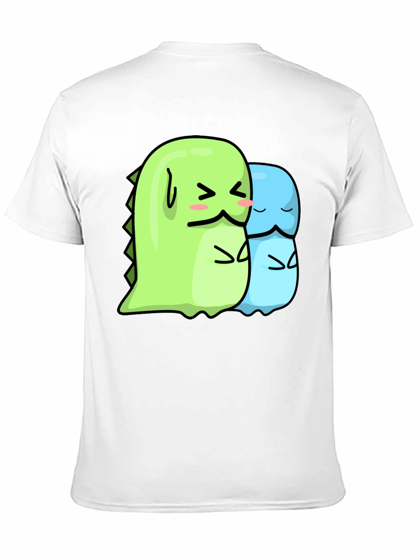 Kawaii Dino Hugs Black T-Shirt