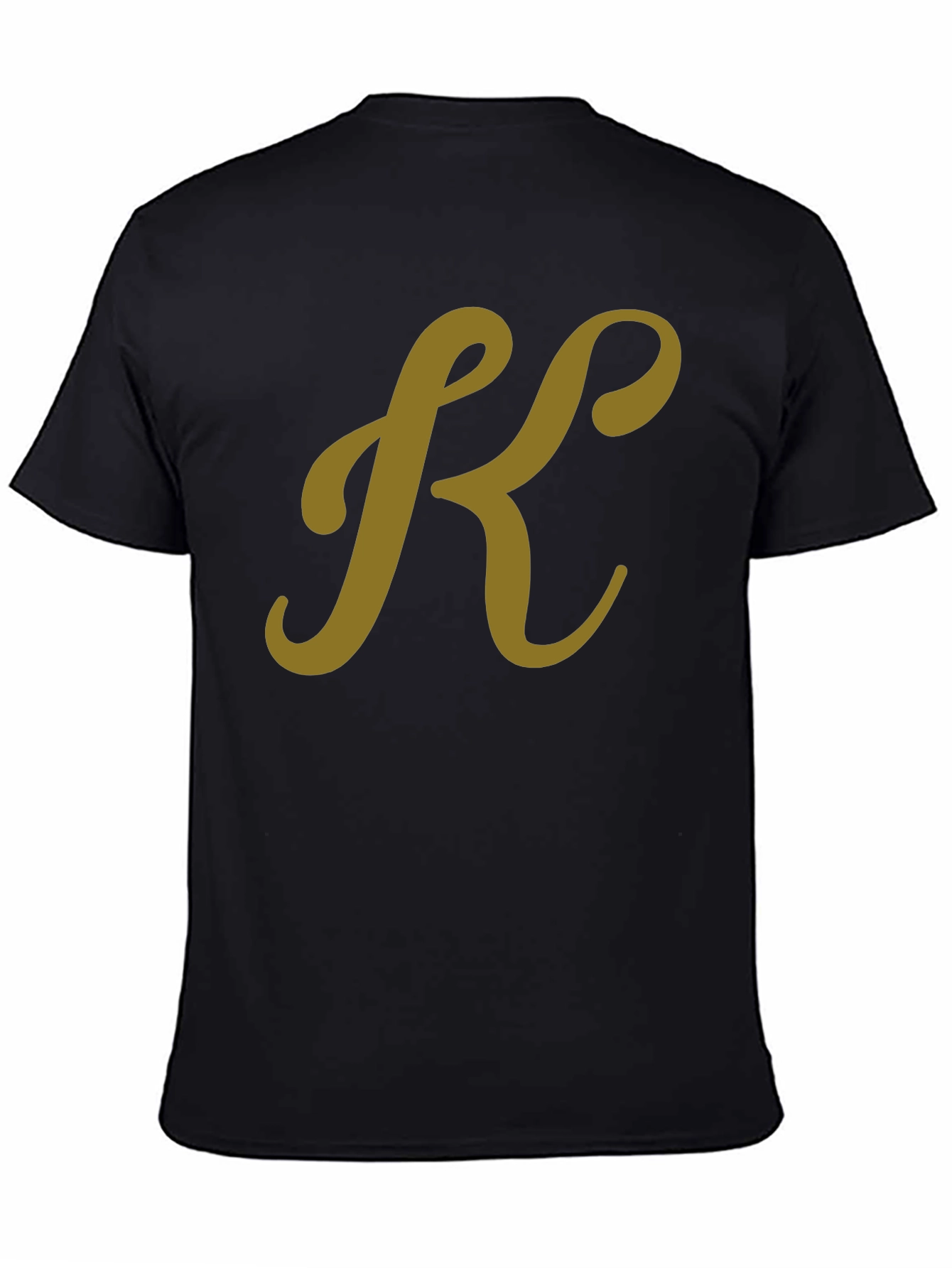 Stylish Black T-Shirt with Gold K Initial