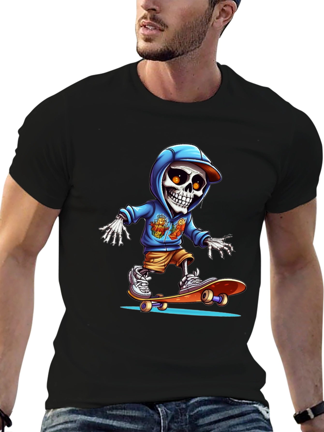 Skateboarding Skeleton Graphic Tee