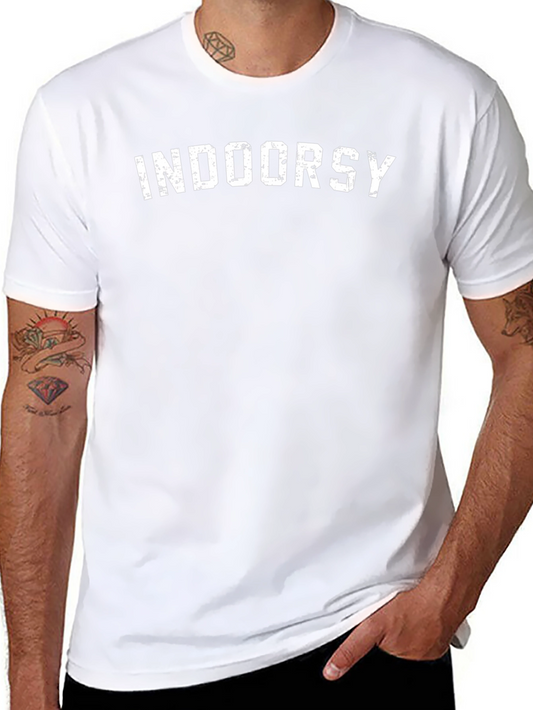 Indoorsy Graphic Tee - Soft Black Cotton T-Shirt