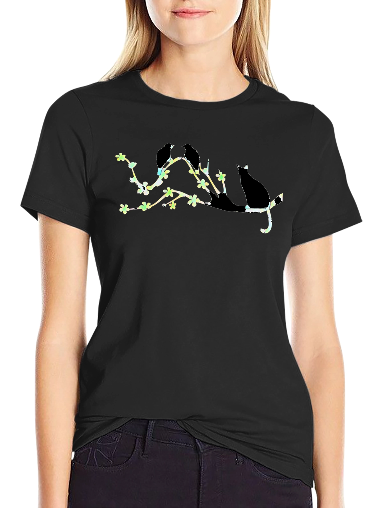 Birds & Cat Branch T-Shirt