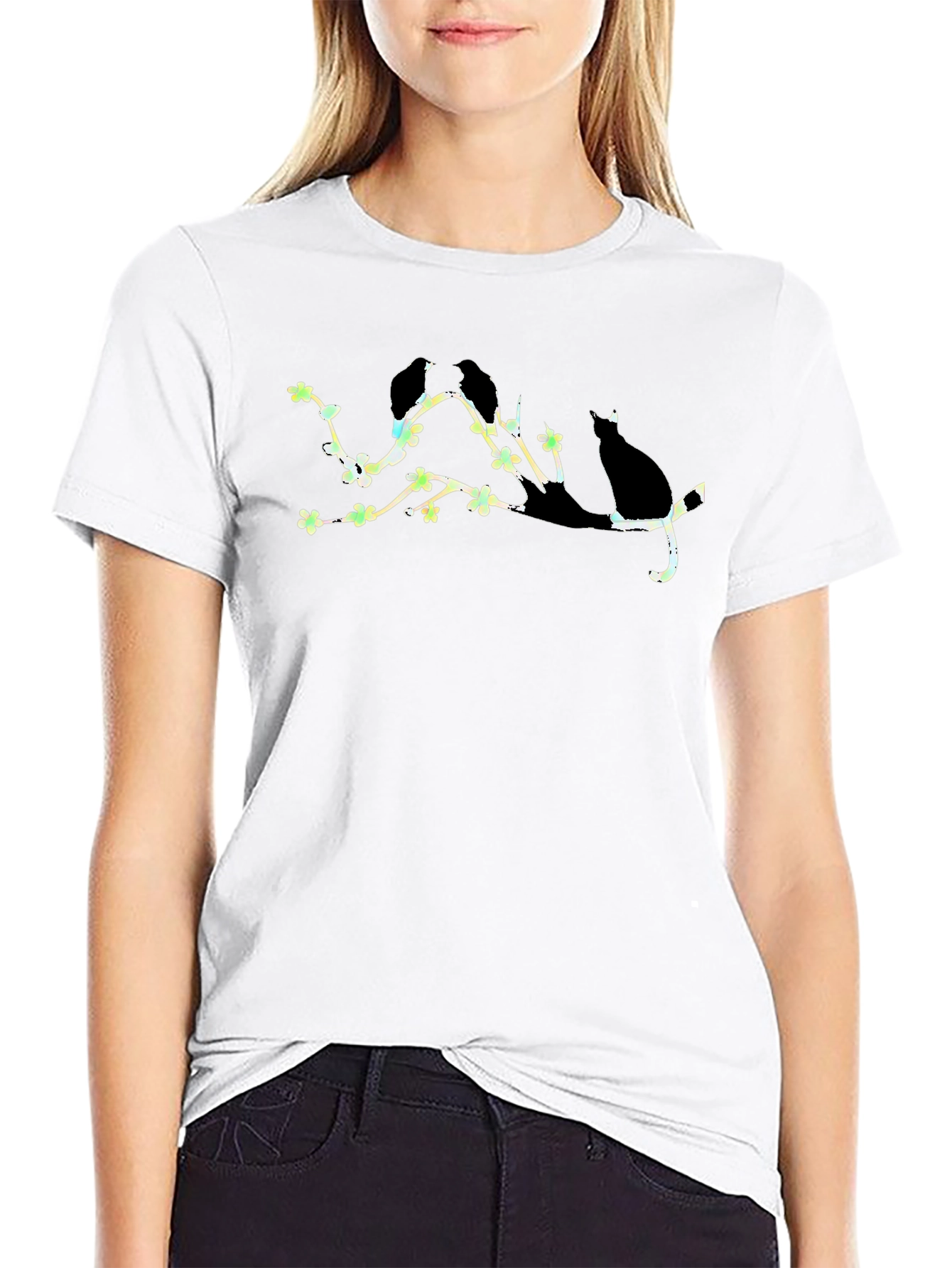 Birds & Cat Branch T-Shirt