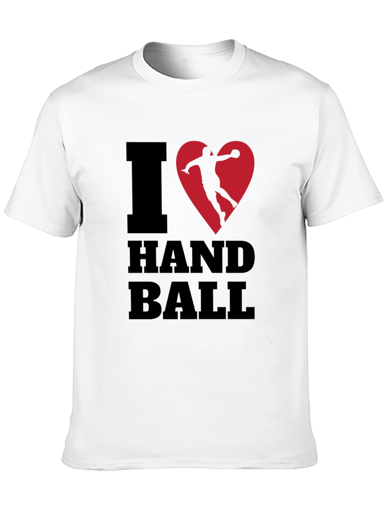 I Love Handball Graphic Tee - Black Cotton T-Shirt